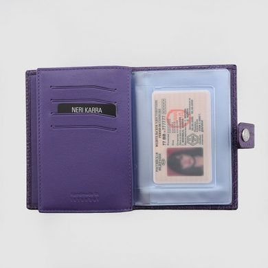 Обкладинка комбінована для паспорта і прав з натуральної шкіри Neri Karra 0031.1-11.31 бузковий