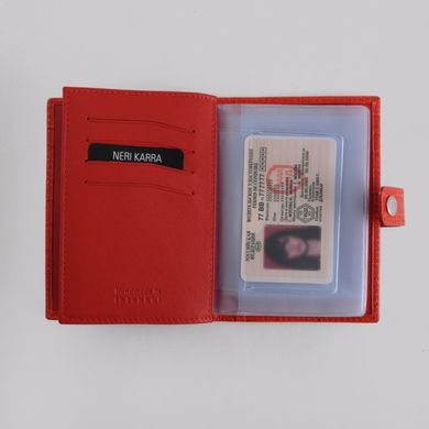 Обложка комбинированная для паспорта и прав из натуральной кожи Neri Karra 0031.1-28.25 красный