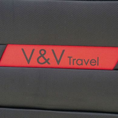 Чемодан из ткани V&V на 4 сдвоенных колесах tr-8022-55-black