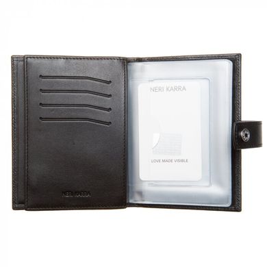 Обкладинка комбінована для паспорта і прав Neri Karra з натуральної шкіри 0031.40.01/301.01 чорний