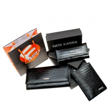 Подарунковий набір з натуральної шкіри Neri Karra 0597/0026/0140.1-32.01 чорний