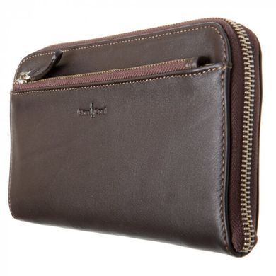 Барсетка гаманець Gianni Conti з натуральної шкіри 582209-dark brown