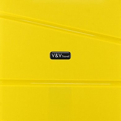 Валіза з поліпропілену V&V на 4 здвоєних колесах tr-8011-55-yellow