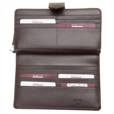 Барсетка гаманець Petek з натуральної шкіри 707-020-02 коричнева