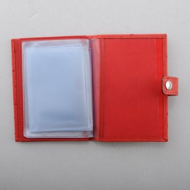 Обкладинка комбінована для паспорта та прав з натуральної шкіри Neri Karra 0031.1-27.05 червона
