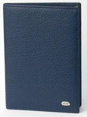 Обкладинка для паспорта Petek з натуральної шкіри 652-46bd-a17 синя