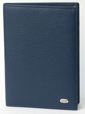 Обложка для паспорта Petek из натуральной кожи 652-46bd-a17 синяя