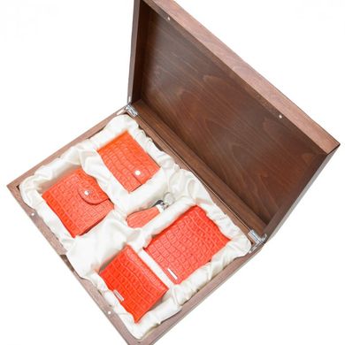 Подарочный набор из натуральной кожи Neri Karra eu0503/0143/0096//0110/0090.1-25.37 оранжевый