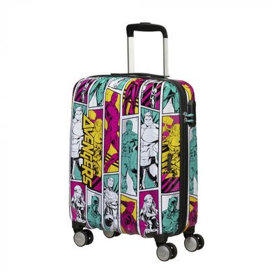 Детский чемодан из abs пластика Marvel Legends Avengers Pop Art American Tourister на 4 сдвоенных колесах 21c.022.017