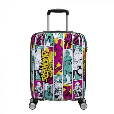 Детский чемодан из abs пластика Marvel Legends Avengers Pop Art American Tourister на 4 сдвоенных колесах 21c.022.017