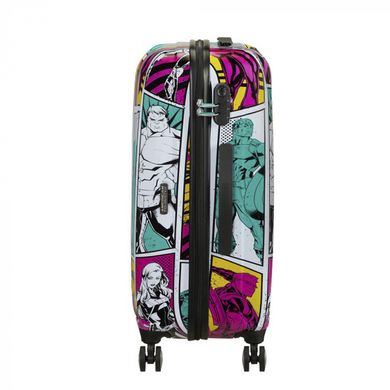 Детский чемодан из abs пластика Marvel Legends Avengers Pop Art American Tourister на 4 сдвоенных колесах 21c.022.018