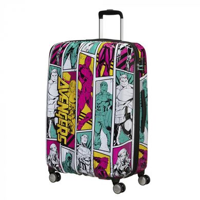 Детский чемодан из abs пластика Marvel Legends Avengers Pop Art American Tourister на 4 сдвоенных колесах 21c.022.019