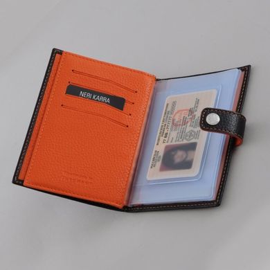 Обкладинка комбінована для паспорта та прав з натуральної шкіри Neri Karra 0031.05.01/37 чорна