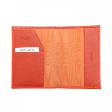 Обложка для паспорта из натуральной кожи Neri Karra 0110.1-25.37 оранжевый
