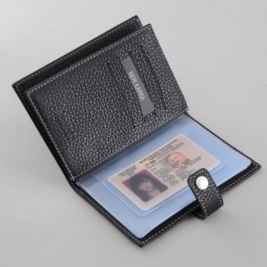 Обкладинка комбінована для паспорта та прав з натуральної шкіри Neri Karra 0031b.04.63 темно коричнева